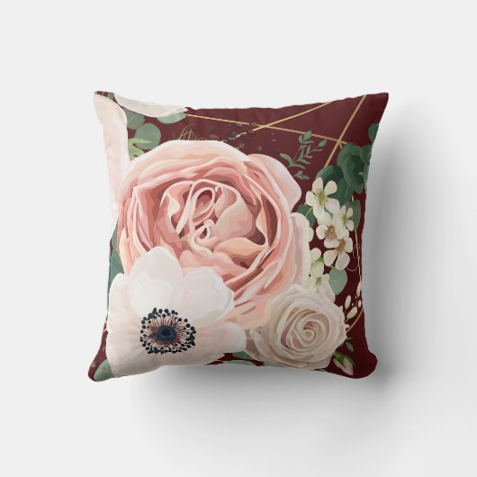 写真パーソナライズされた16"x16"ピロー幾何ワイン クッション (裏面)