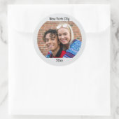 写真パーソナライズされた2行のカスタム文字 ラウンドシール (バッグ)