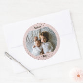 写真パーソナライズされた2行文字カスタム ラウンドシール (封筒)