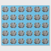 写真パーソナライズされた2行文字カスタム ラッピングペーパー (フラット)