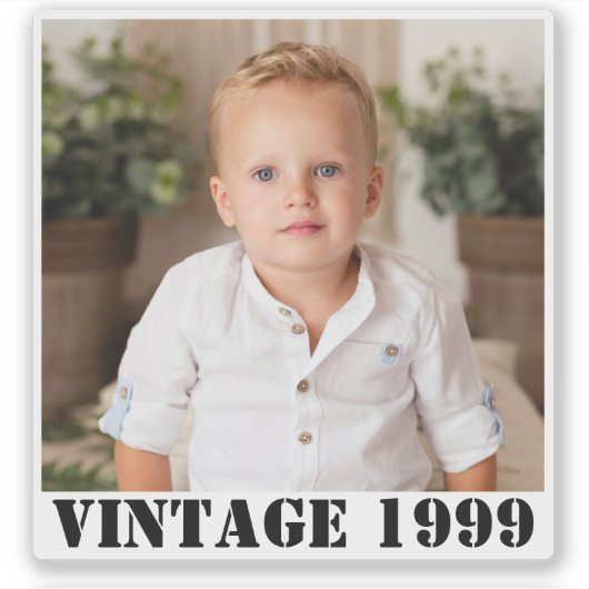 写真パーソナライズされた20日30日40日50日60誕生日 シール (正面)