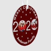 写真パーソナライズされた2020 Covid Christmas Tree オーナメント (正面)