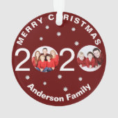 写真パーソナライズされた2020 Covid Christmas Tree オーナメント (裏面)