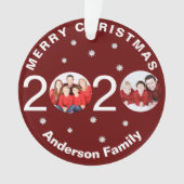 写真パーソナライズされた2020 Covid Christmas Tree オーナメント (正面)