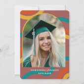 写真パーソナライズされた2024レトロパーティー卒業 招待状 (裏面)