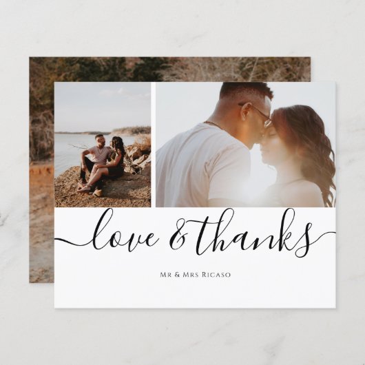 写真パーソナライズされた3枚の愛と感謝 (正面/裏面)