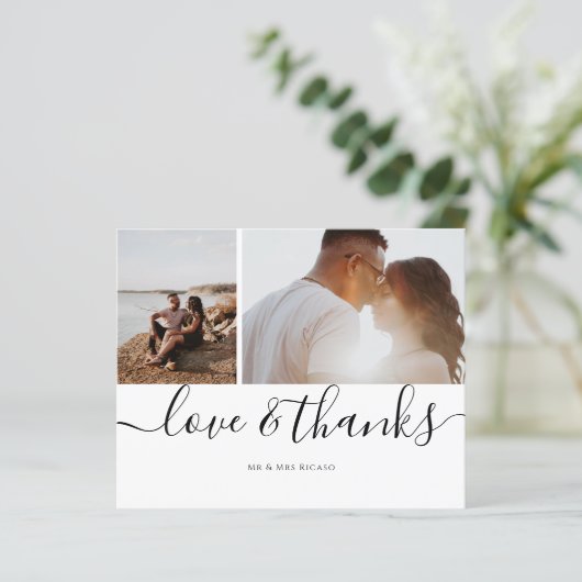 写真パーソナライズされた3枚の愛と感謝 (スタンド正面)