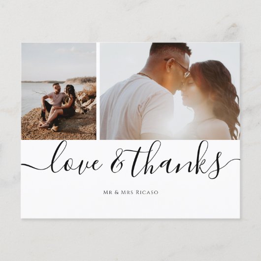写真パーソナライズされた3枚の愛と感謝 (正面)