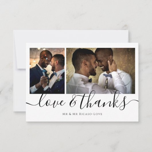 写真パーソナライズされた3枚の愛と感謝 招待状 (正面)
