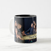 写真パーソナライズされた3枚フォトコーヒーマグ ツートーンマグカップ (正面左)