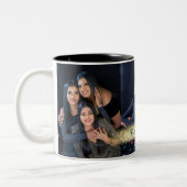 写真パーソナライズされた3枚フォトコーヒーマグ ツートーンマグカップ (左)