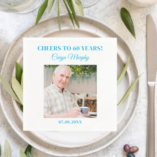 写真パーソナライズされた30日40日50日60日70誕生日 スタンダードカクテルナプキン