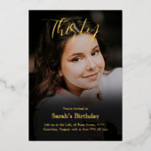 写真パーソナライズされた30歳の誕生日招待状 箔招待状 (正面)