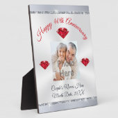 写真パーソナライズされた40年の結婚祝い フォトプラーク (側面)