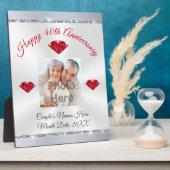 写真パーソナライズされた40年の結婚祝い フォトプラーク (側面)