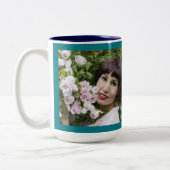 写真パーソナライズされた50と素晴らしい金ゴールドタイポグラフィ ツートーンマグカップ (左)