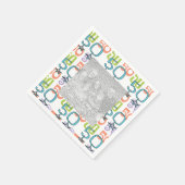 写真パーソナライズされた50カラフルth誕生日パーティー スタンダードカクテルナプキン (角)