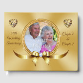 写真パーソナライズされた50周年結婚 ゲストブック (正面)