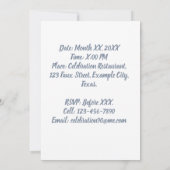 写真パーソナライズされた85年カスタム間 招待状 (裏面)