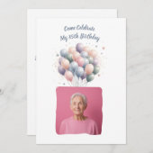 写真パーソナライズされた85年カスタム間 招待状 (正面/裏面)