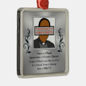 写真パーソナライズされた、あなたの牧師のためのクリスマスプレゼント メタルオーナメント (右)