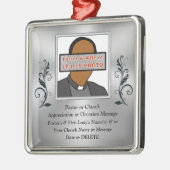 写真パーソナライズされた、あなたの牧師のためのクリスマスプレゼント メタルオーナメント (左)