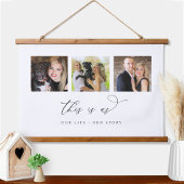 写真パーソナライズされた「こちら」のサイン 吊り下げ型タペストリー