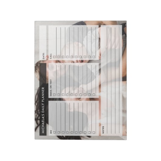 写真パーソナライズされた&カスタム文字デイリープランナー ノートパッド (回転)