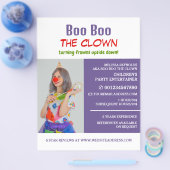 写真パーソナライズされた，キッズエンターテイナー，ピエロ チラシ (シングル)