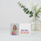 写真パーソナライズされた，キッズエンターテイナー，ピエロ 名刺 (スタンド正面)