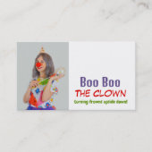 写真パーソナライズされた，キッズエンターテイナー，ピエロ 名刺 (正面)