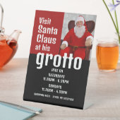 写真パーソナライズされた、サンタクロース来場者 台座サイン (インサイチュ)