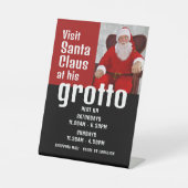 写真パーソナライズされた、サンタクロース来場者 台座サイン (正面)