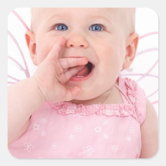 写真パーソナライズされた スクエアシール (正面)