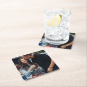 写真パーソナライズされた スクエアペーパーコースター (インサイチュ)