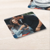 写真パーソナライズされた スクエアペーパーコースター (アングル)