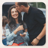 写真パーソナライズされた スクエアペーパーコースター (正面)