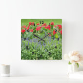 写真パーソナライズされた スクエア壁時計 (ホーム)