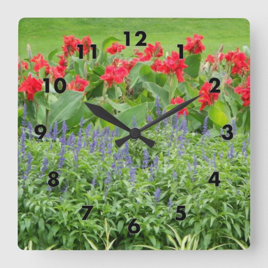 写真パーソナライズされた スクエア壁時計 (正面)