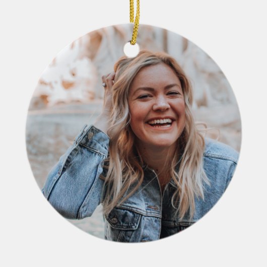 写真パーソナライズされた セラミックオーナメント (正面)