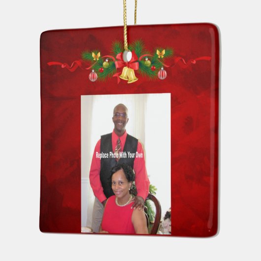 写真パーソナライズされた セラミックオーナメント (左)