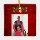 写真パーソナライズされた セラミックオーナメント (正面)