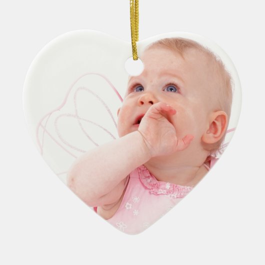 写真パーソナライズされた セラミックオーナメント (正面)