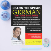 写真パーソナライズされた，ドイツ語コース チラシ (シングル)