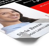 写真パーソナライズされた，ドイツ語コース ポスター (角)