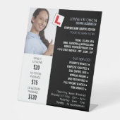 写真パーソナライズされた、ドライビングスクール、インストラクター 台座サイン (正面)