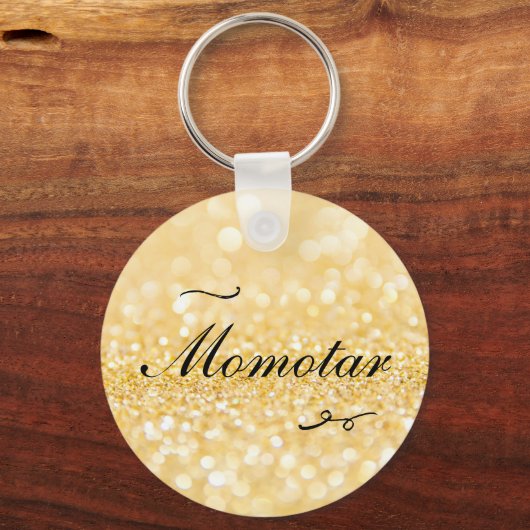 写真パーソナライズされた&ネームゴールデンスタイル キーホルダー (正面)