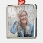 写真パーソナライズされた メタルオーナメント (左)