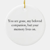 写真パーソナライズされた&メッセージペット記念碑 セラミックオーナメント (裏面)