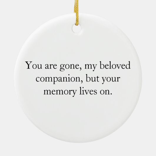 写真パーソナライズされた&メッセージペット記念碑 セラミックオーナメント (裏面)